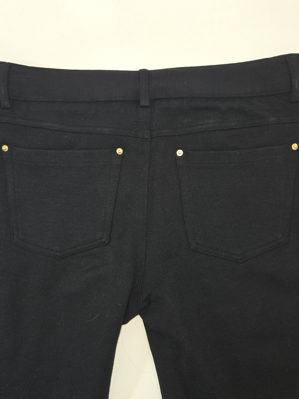 INC International Concepts Black Ponte Skinny Pants with Gold Logo Womens Size 4 - Picture 10 of 12